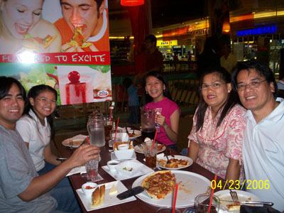 Eating at Pizza Hot
