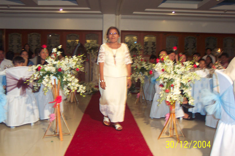 Inay in her beautiful white gown
