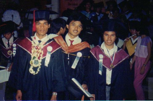 Me, Sir Joey & Fr. Roy - 1986 Bataan Heroes Memorial College (Balanga City)
