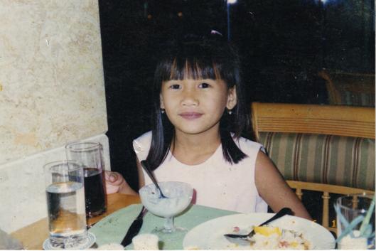 Tricia eating at the hotel
